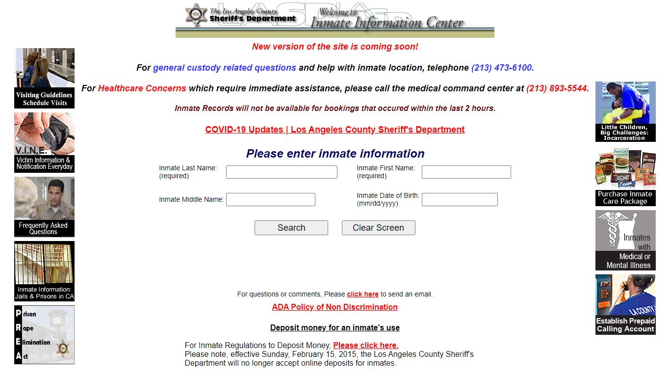 LASD Inmate Information Center - Inmate Search - Los Angeles County ...
